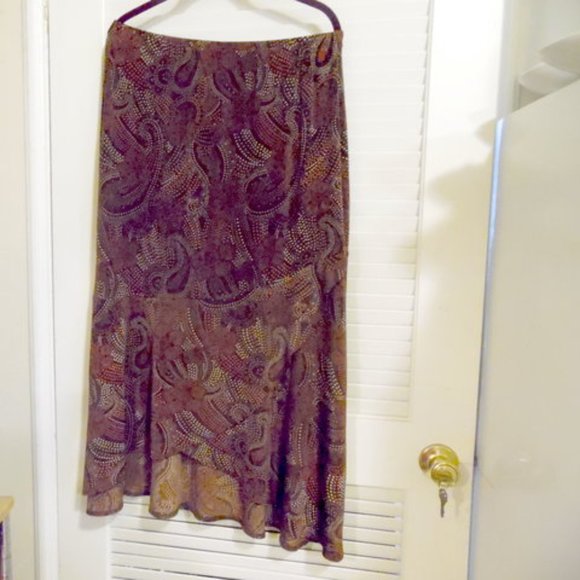 Paisley Print Maxi Skirt - Multicolor - Picture 2 of 7